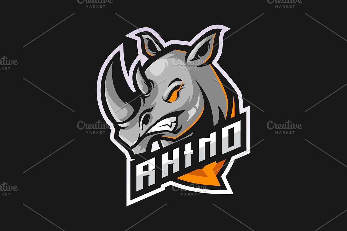 Rhino Mascot Esport Logo, a Branding & Logo Template by prps.std (Photo 3 of 3)
