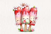 Whimsical Summer Ice-Cream Clipart, an Illustration by CreationArt (Thumbnail 10 of 10)
