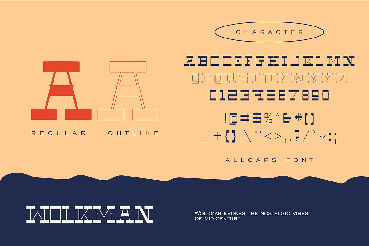 WOLKMAN - Retro Display Font, a Font by Rightwheels (Photo 2 of 10)