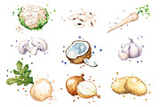 Set of white foods, watercolor, a Food Illustration by Kamenuka (Thumbnail 1 of 4)
