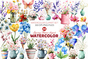 Watercolor Spring Flower clipart, an Illustration by Designworld (Thumbnail 1 of 5)