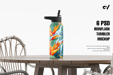 18 Oz Wide Mouth Water Bottle Mockup