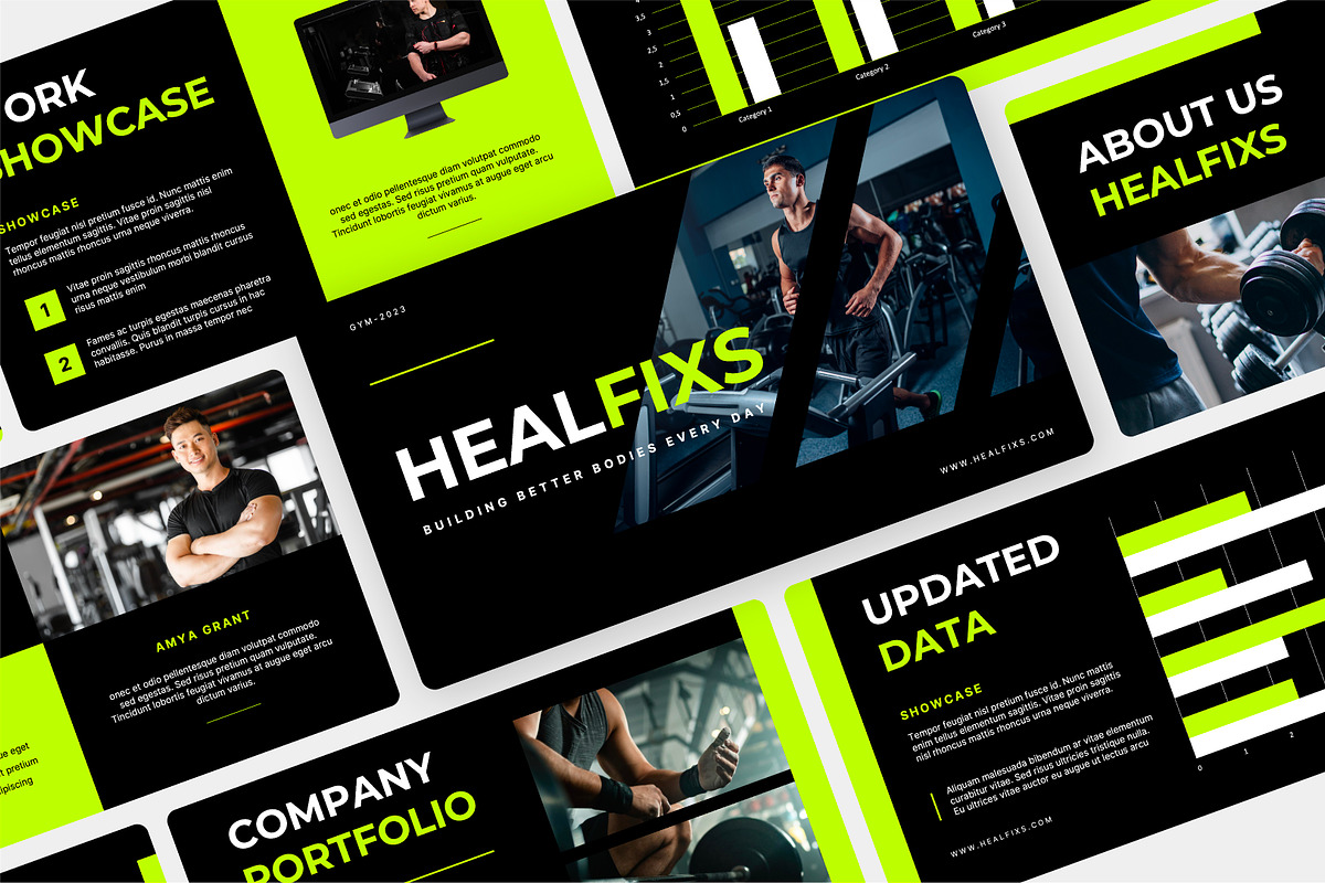 Healfixs Gym Keynote Presentation, a Presentation Template by Kren Studio (Photo 5 of 8)