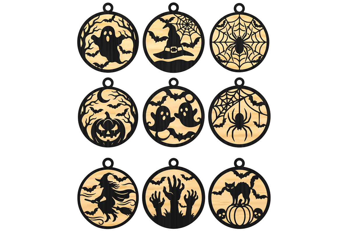 Halloween Ornaments Laser Cut SVG, an Object Graphic by DreamCafeArt (Photo 3 of 9)