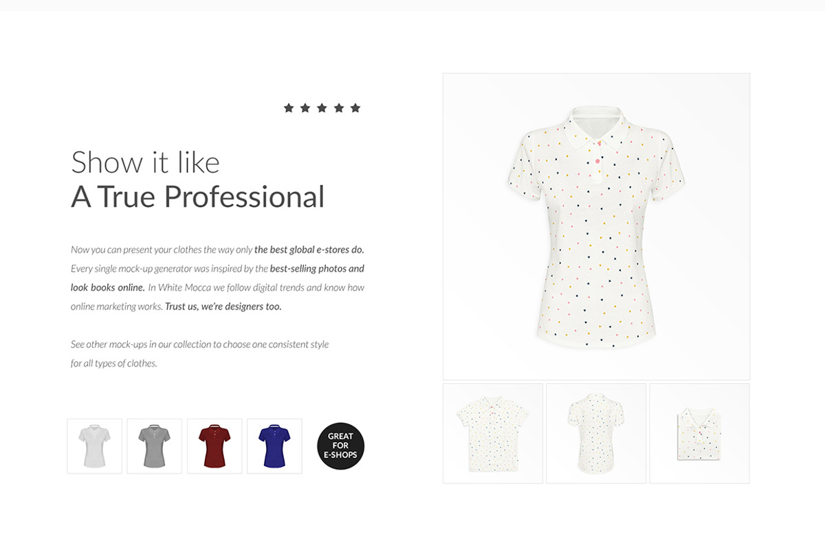 Women Polo Ghost Mock-ups FREE DEMO, a Books & Magazine Mockup by Apparel_Mockups (Photo 8 of 23)