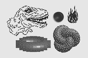 120 Vector Dither Textured Clip Arts