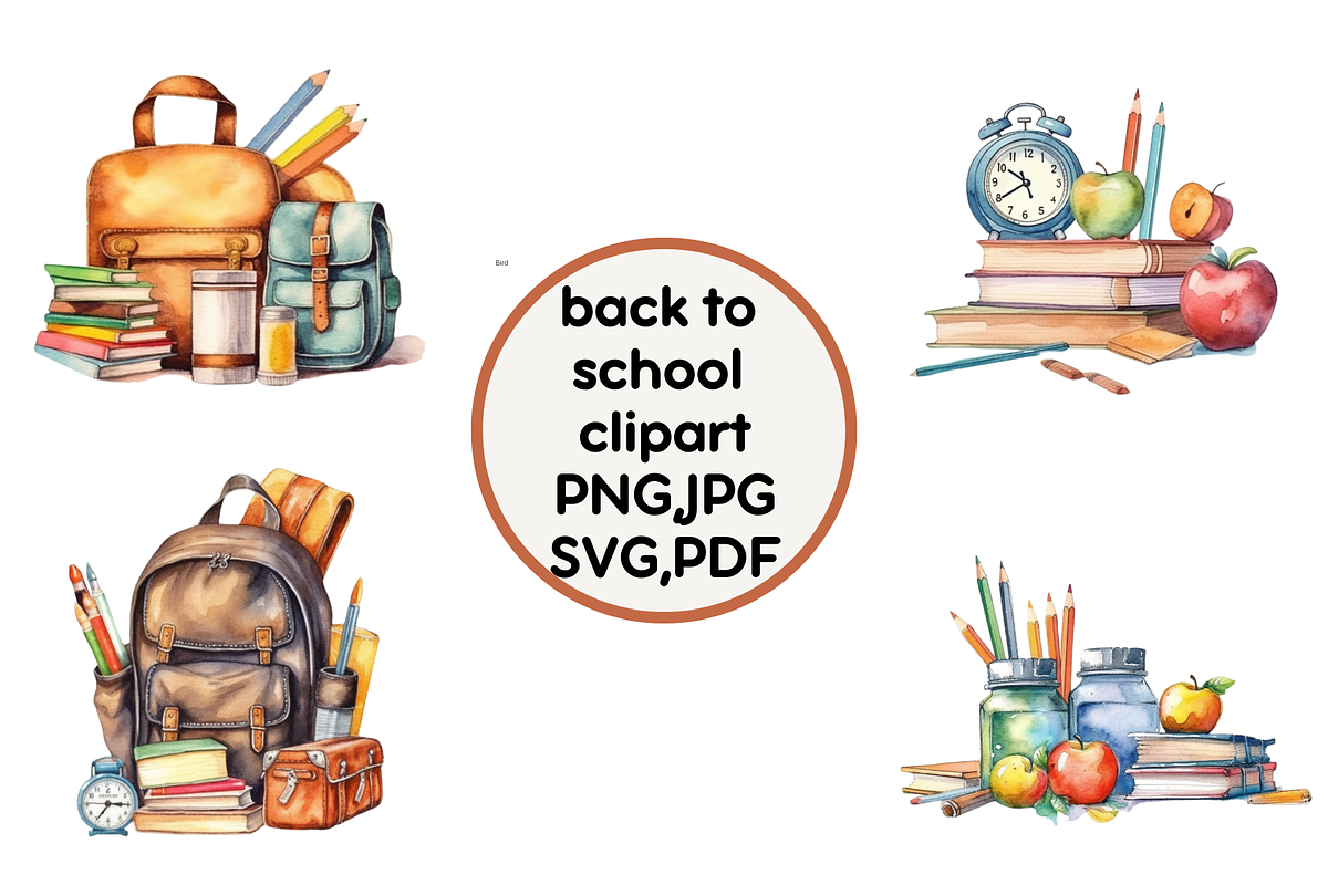 Back to school clipart PNG,JPG,SVG,, a Graphic by Milano Creative (Photo 1 of 5)