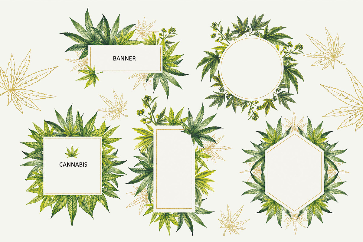 CANNABIS, a Decorative Illustration by Elena_Sedova (Photo 7 of 16)
