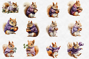 Watercolor Spring Squirrel Clipart, an Illustration by Designworld (Thumbnail 4 of 6)