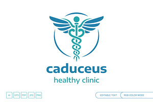 Caduceus Clinic Logo, a Branding & Logo Template by muhisya