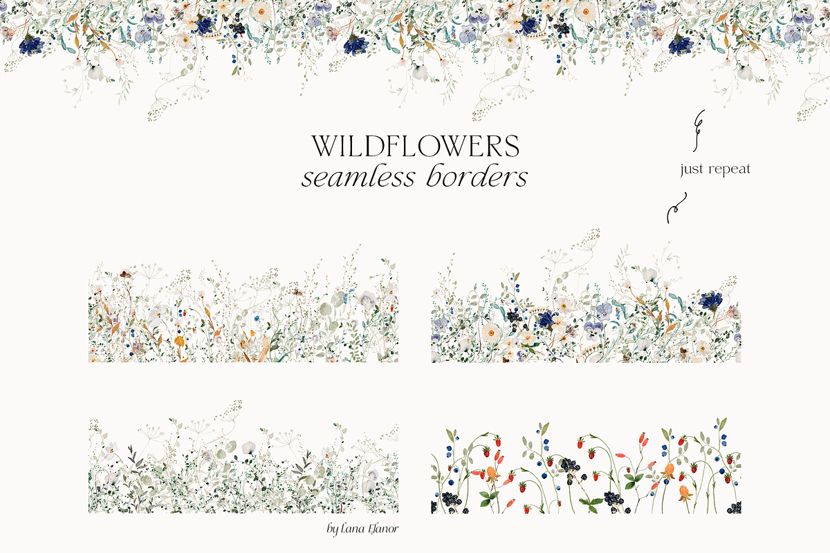 WILDFLOWERS tiny watercolor floral, a Decorative Illustration by Lana Elanor (Photo 3 of 15)
