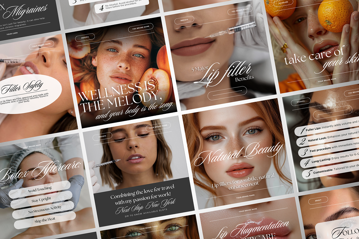 Med Spa Instagram Templates Bundle, a Social Media Template by DesignsbyMariaStudio (Photo 3 of 10)