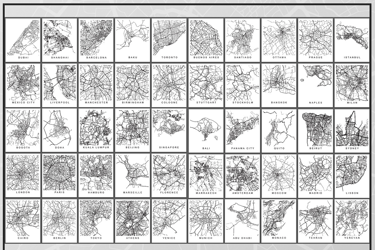 Complete City Street Map Bundle, an Illustration by deificus Art (Photo 5 of 8)
