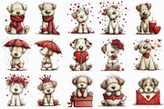 Whimsical Valentine Dog Clipart, an Illustration by Libby Wishes (Thumbnail 4 of 7)