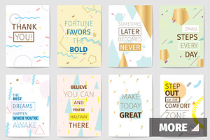 16 typography cards with quotes