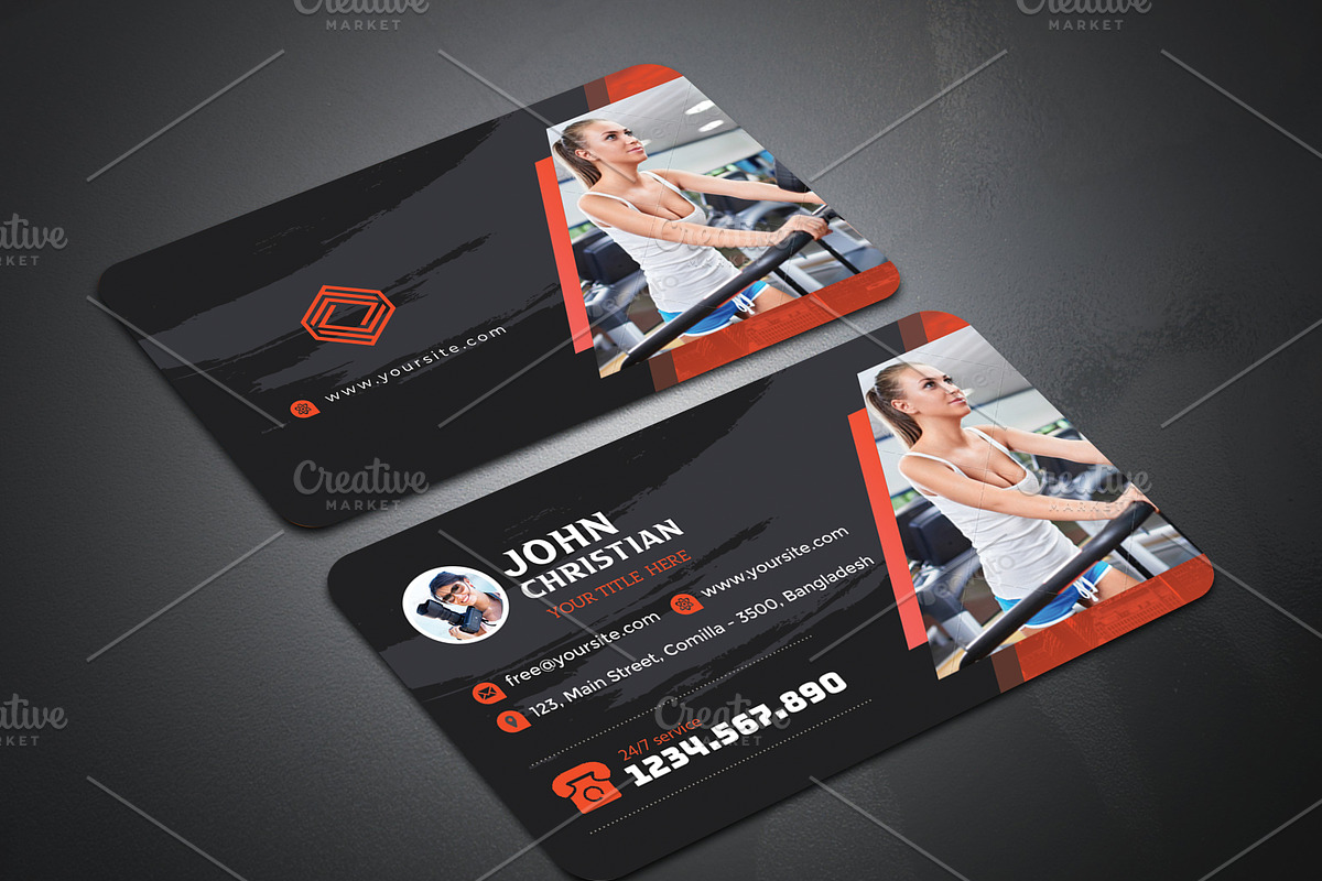 Fitness/Gym Business Card, a Business Card Template by GreenPixi (Photo 2 of 3)
