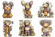 Whimsical Easter Old Lady Clipart, an Illustration by Black Bird Studio (Thumbnail 2 of 6)