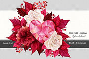 Red Valentines Day bouquets 12 PNG, a Decorative Illustration by KarinkaBU (Thumbnail 4 of 5)