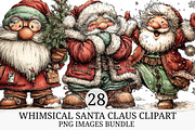 Whimsical Santa Claus Clipart, an Illustration by Craft Nest (Thumbnail 1 of 9)