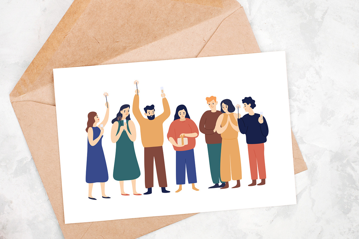 People celebrating holiday, a Person Illustration by Good Studio (Photo 4 of 4)
