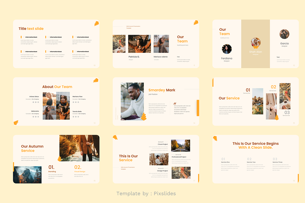 Hello Autumn PowerPoint, a Presentation Template by Pixslides (Photo 3 of 6)