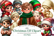 Christmas Elf Clipart, an Illustration by DreamCafeArt (Thumbnail 1 of 5)