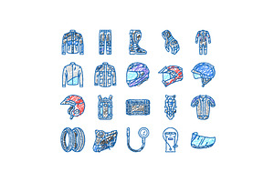 motorcycle bike motor sport icons, an Object Illustration by pikepicture
