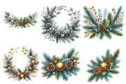 Christmas Garland Clipart Bundle, an Illustration by Designworld (Thumbnail 4 of 5)