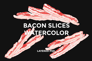 BACON SLICES WATERCOLOR