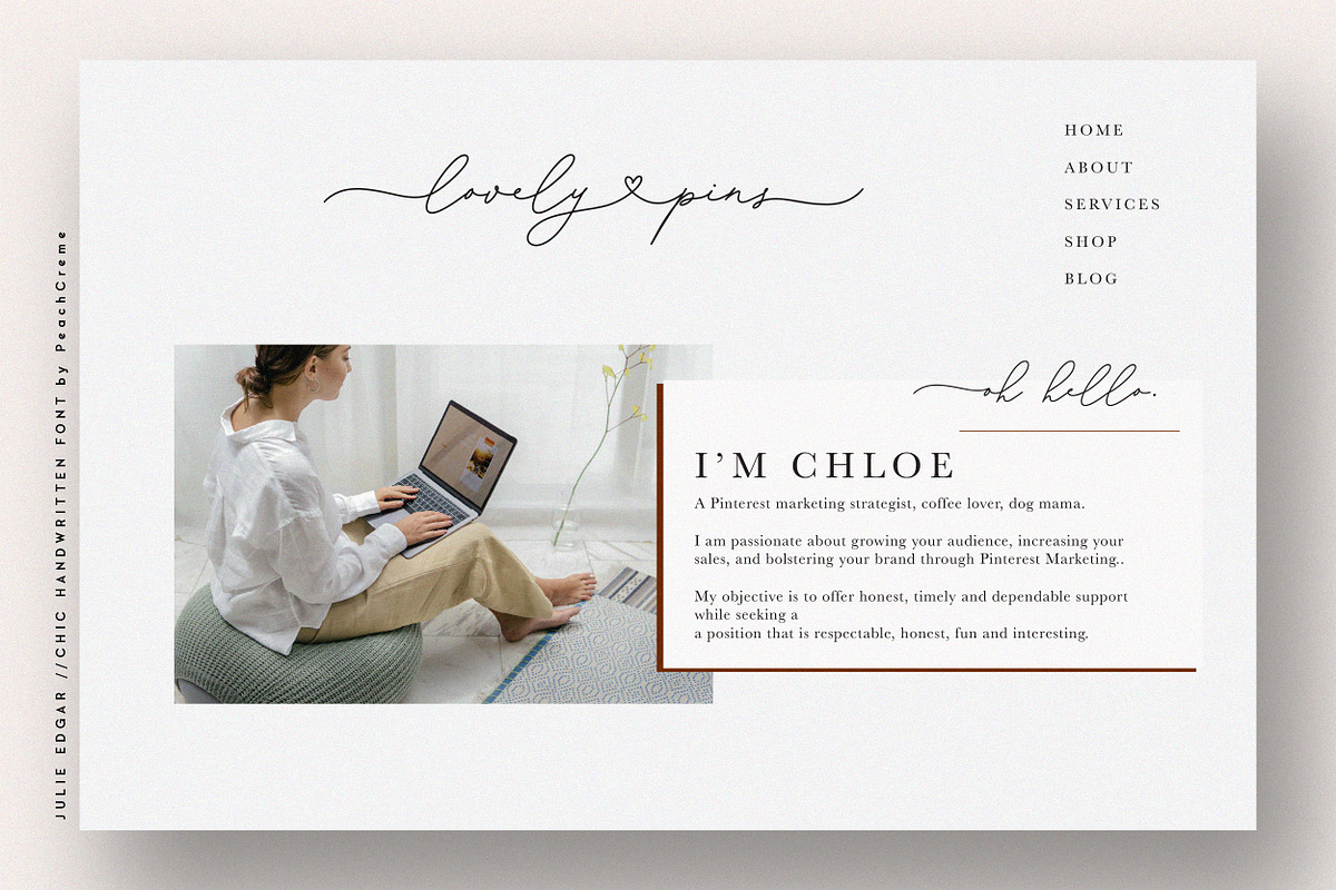 julie edgar//lovely handwritten font, a Handwritten Font by PeachCreme (Photo 9 of 12)