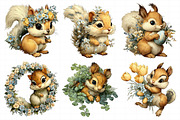 Whimsical Easter Squirrel Clipart PN, an Illustration by Daily.Designs (Thumbnail 7 of 7)