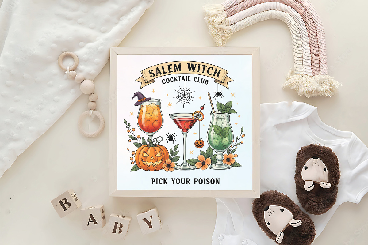 Salem Witch Cocktail Club Halloween, an Illustration by CraftArtStudio (Photo 4 of 4)