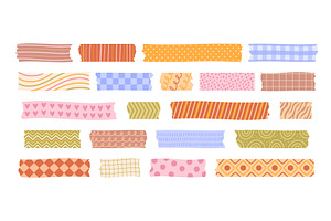 Patterned washi tape. Colorful, an Illustration by winwin.art