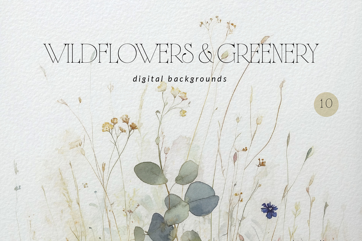 Wildflowers & Greenery Backgrounds, a Background Graphic by Anna Sokol (Photo 12 of 12)