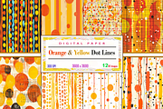 Orange & Yellow Dot Lines, a Pattern Graphic by Printable Treasure (Thumbnail 1 of 4)