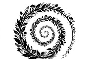 50 Elegant Floral Leaf Spiral Frame, a Decorative Illustration by Amazin_art (Thumbnail 28 of 41)
