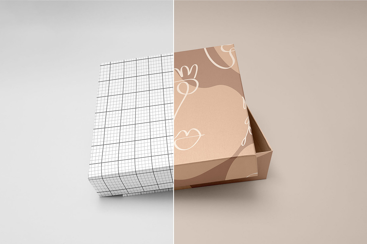Packaging Gift Box Mockup | Layered, a Packaging Mockup by bazarova (Photo 4 of 11)