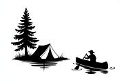camping and canoe lake vector, an Illustration by Amazin_art (Thumbnail 4 of 17)