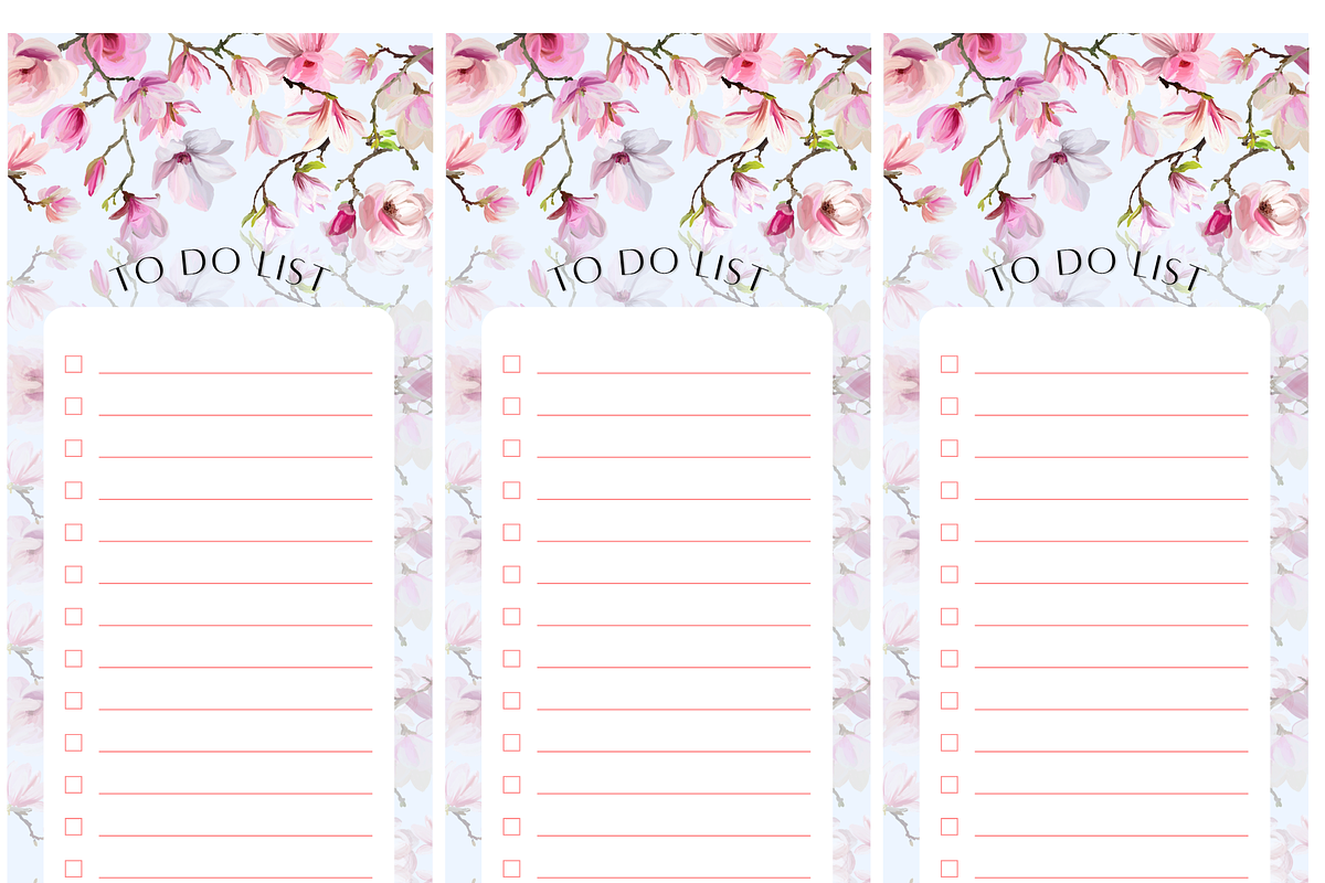Pastel Floral To Do List - Printable, a Stationery Template by keetercollective (Photo 2 of 3)