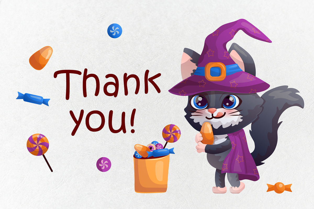 Cat - little wizard. Clipart. Vector, an Animal Illustration by VaraNa Art (Photo 6 of 6)