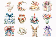 Chinoiserie Preppy Birthday Clipart, an Illustration by Design Market (Thumbnail 4 of 6)