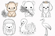 Cute forest animals Clipart, an Illustration by DreamArtGraphic (Thumbnail 2 of 8)