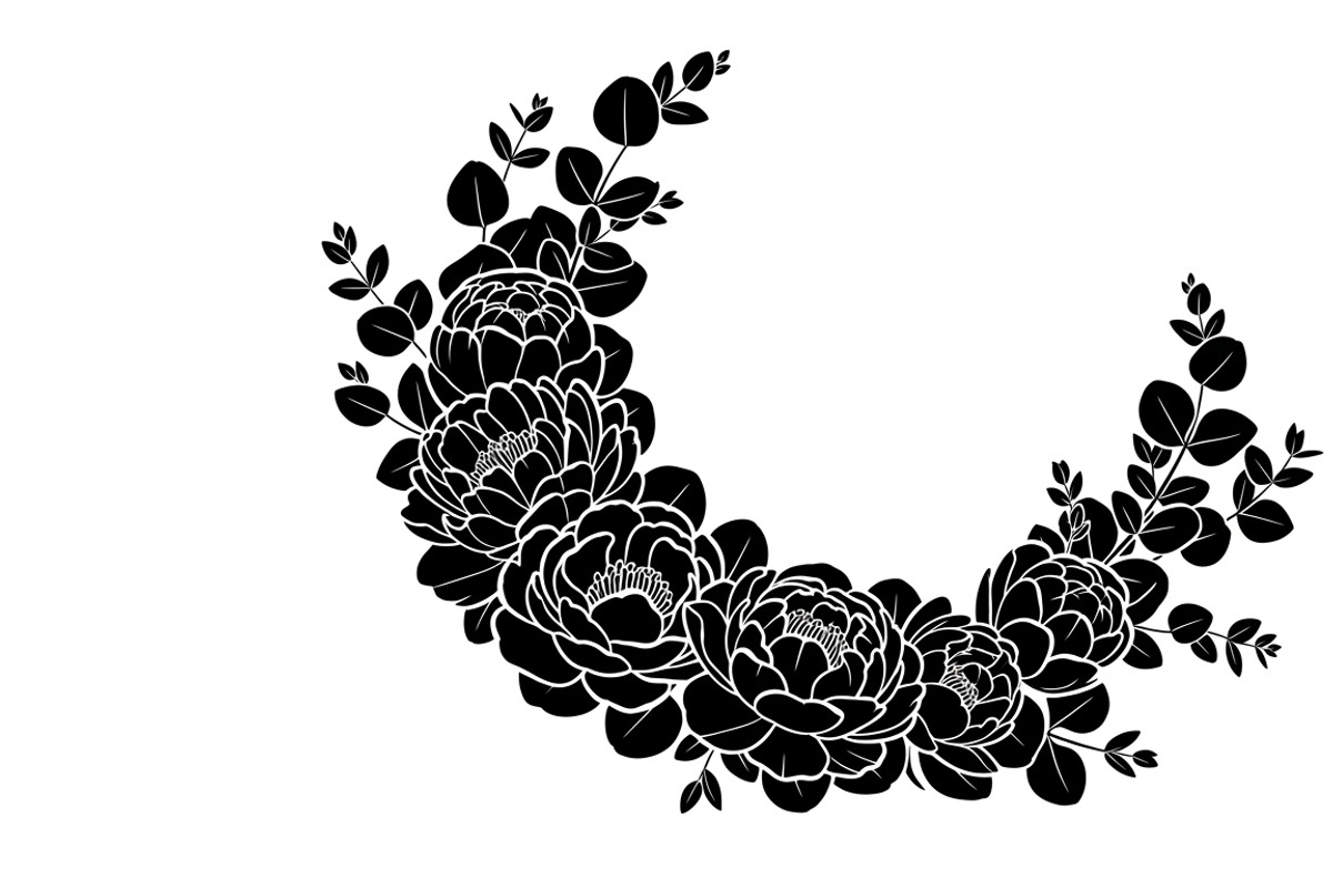 Elegant floral wreath silhouette, an Illustration by Amazin_art (Photo 30 of 41)