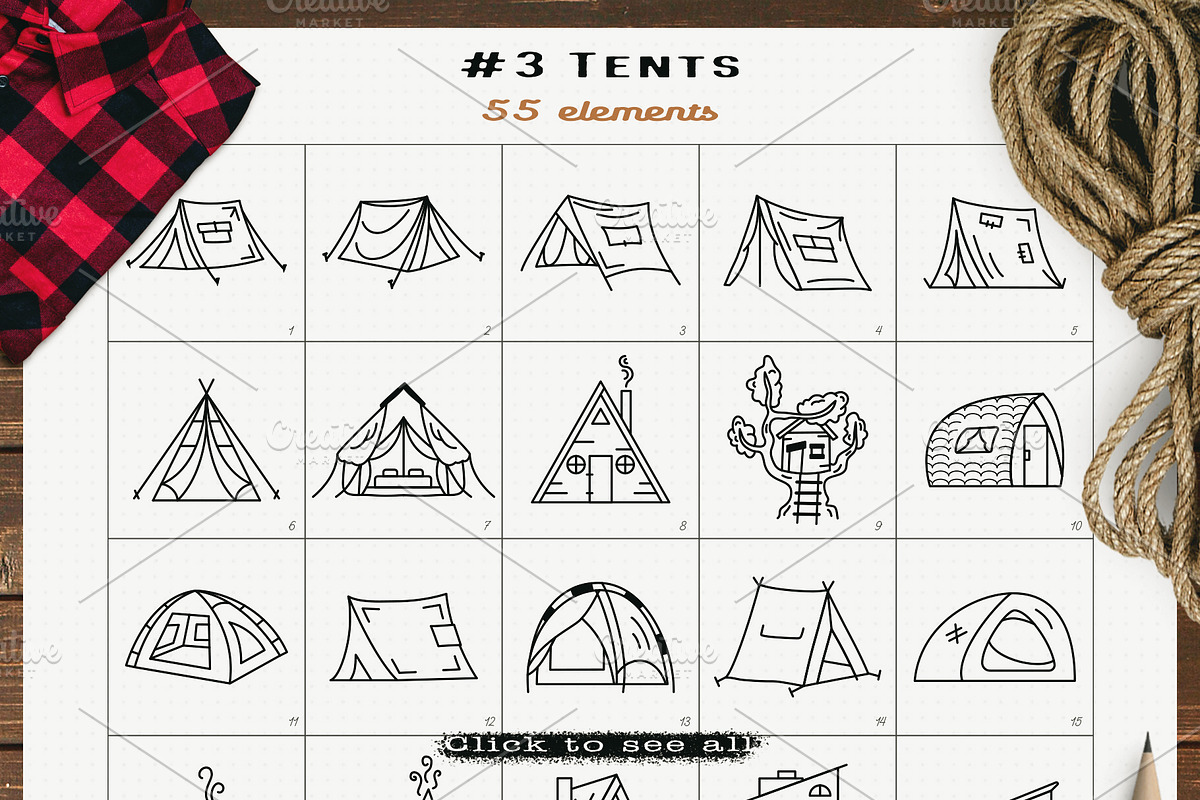 Simple Camp Scenes Logo Creation Kit, a Branding & Logo Template by JeksonGraphics (Photo 8 of 24)