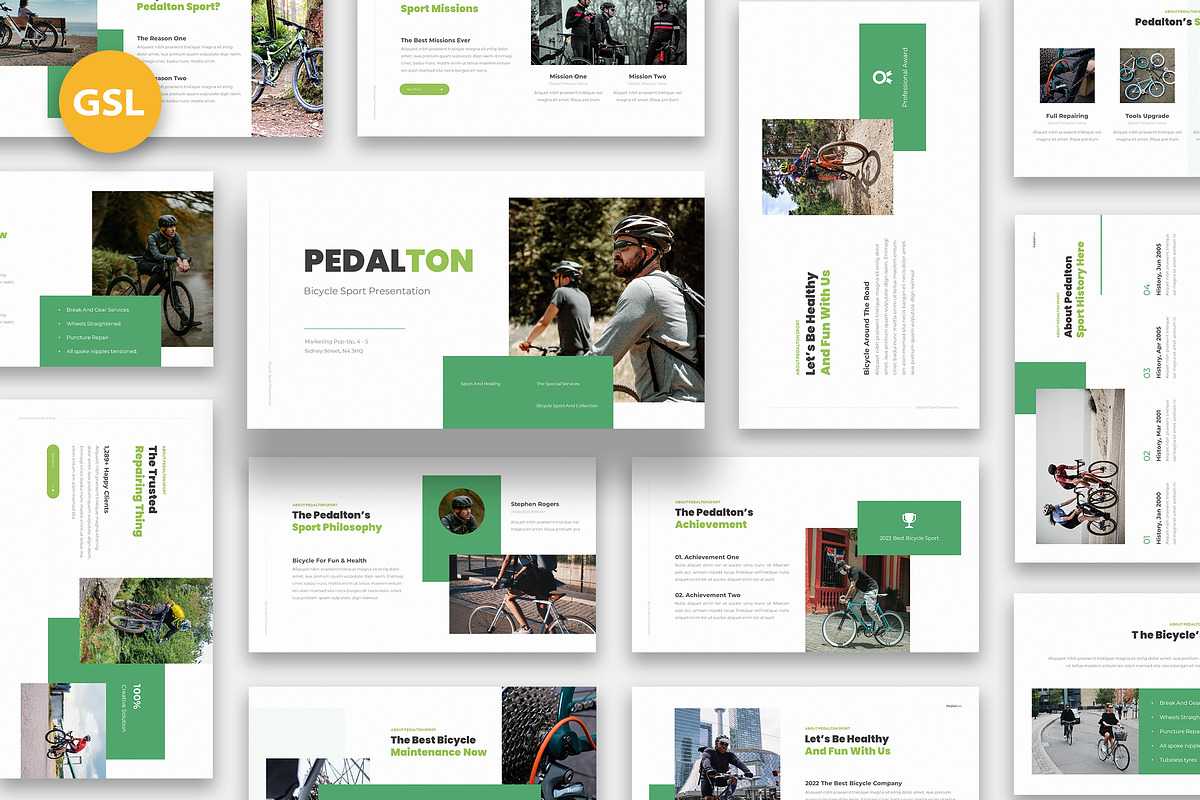 Pedalton Bicycle Sport Google Slides, a Presentation Template by kerismaker (Photo 1 of 6)