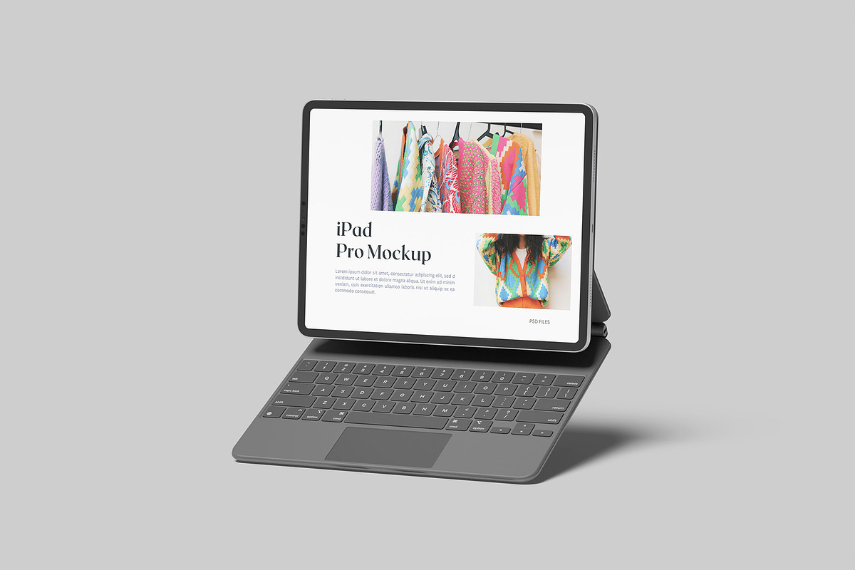 iPad Pro With Keyboard Mockup, an iPad Mockup by Graphiculon (Photo 8 of 11)