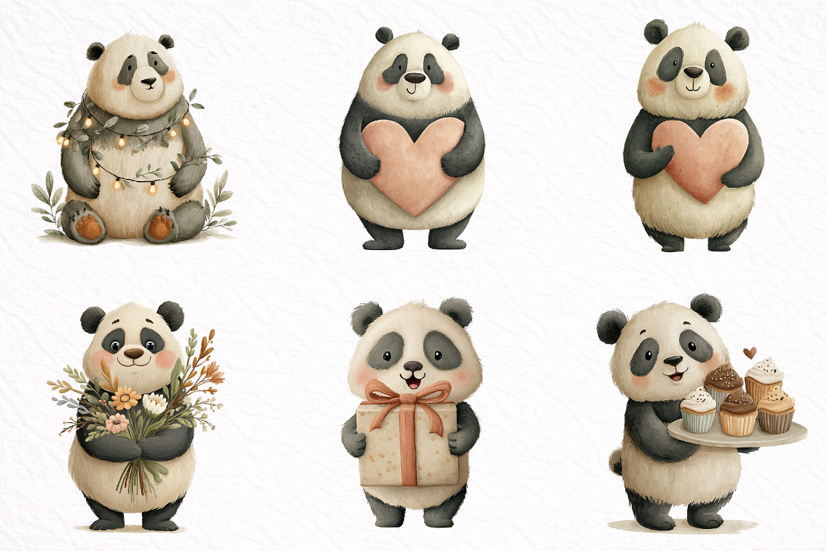 Mothers Day Funny Panda Clipart, an Illustration by DreamArtGraphic (Photo 2 of 8)