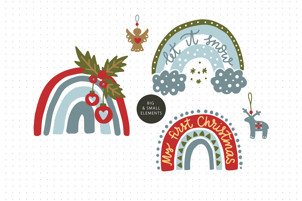Christmas Rainbow Set. Eps, Svg, Png, an Illustration by ClipArtRoom (Photo 3 of 6)