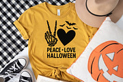 Peace Love Halloween, Skeleton Hand, an Illustration by Libby Wishes (Thumbnail 10 of 10)