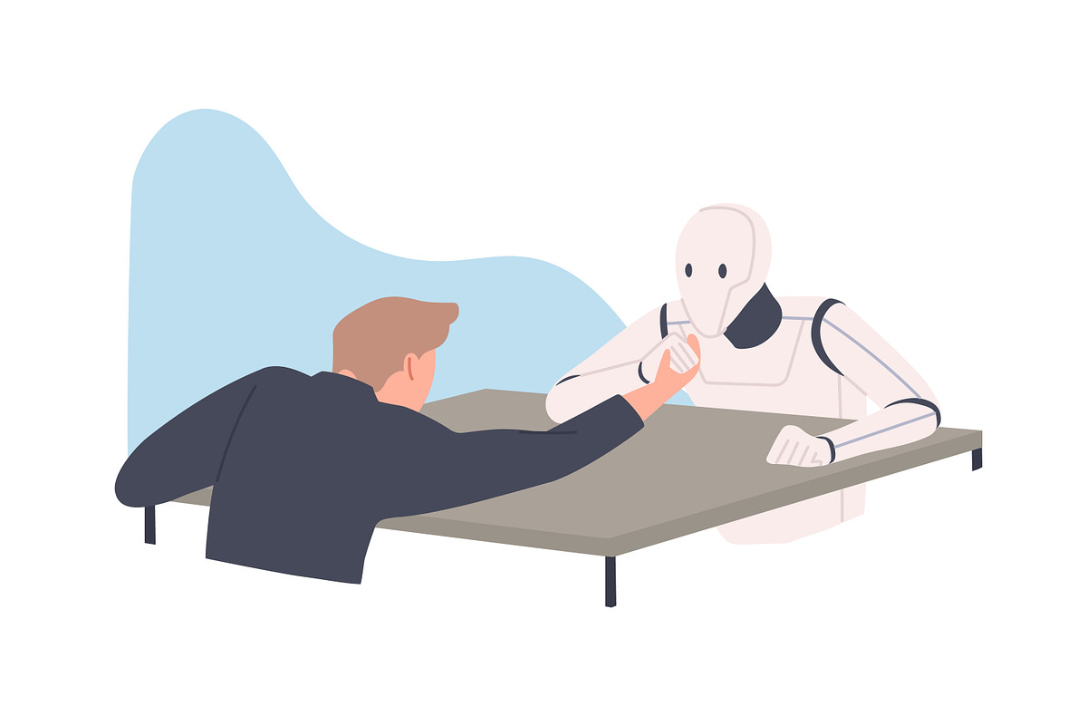 Robots vs people, AI technology set, a Technology Illustration by Good Studio (Photo 3 of 7)